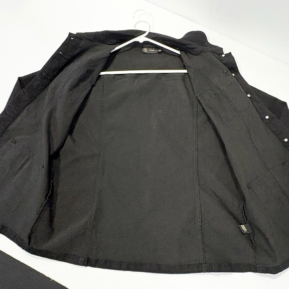 DG2 Diane Gilman Black Denim Jacket Size XL Trucker Style Stretch Pockets - Picture 4 of 9
